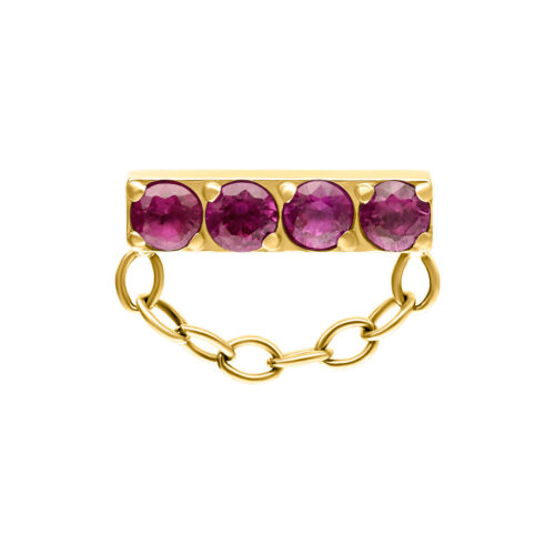 Push Fit Maharani Ruby Chain Attachment - Golden Metal