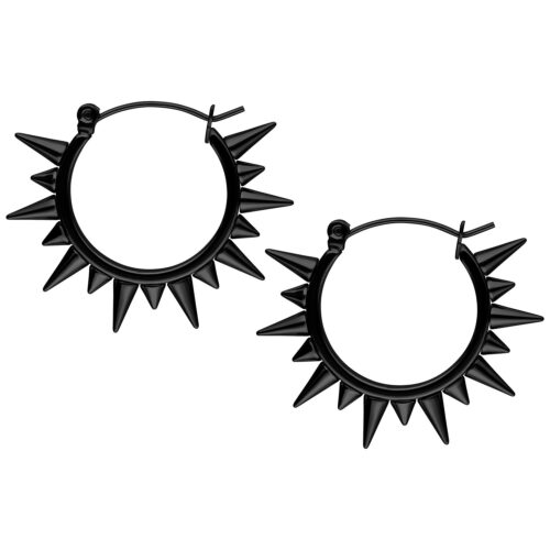 Spiked Earrings<!--5cd1184fa664b--> - Black Metal