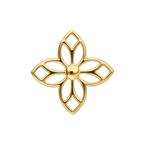 Push Fit Flower Ornament Attachment - Golden Metal