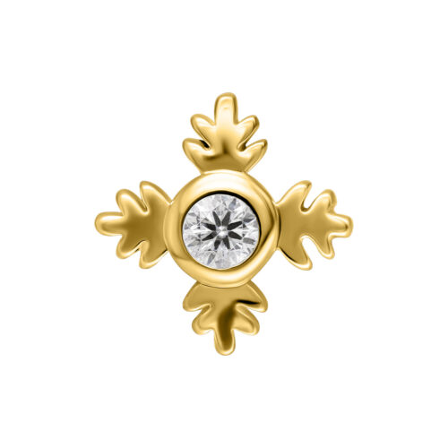 Push Fit Leaf Ornament Attachment - Golden Metal