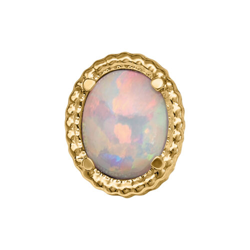 Push Fit Oval Opal Attachment - Golden Metal
