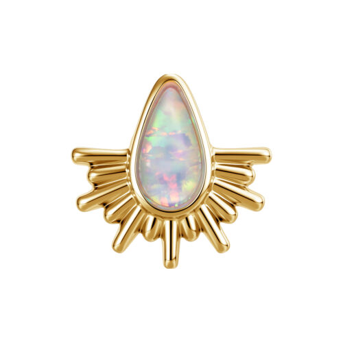 Push Fit Synthetic Opal Sunrays Attachment - Golden Metal