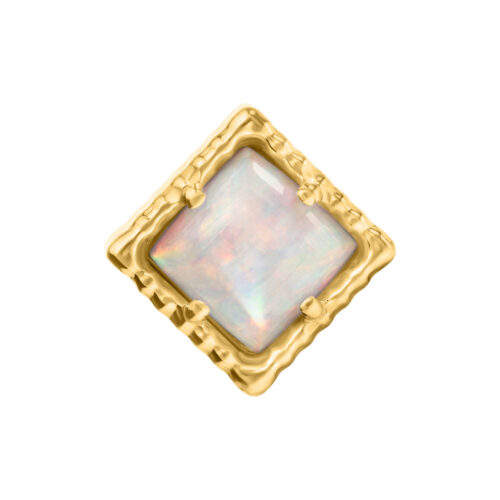 Push Fit Squared Synthetic Opal Attachment - Golden Metal
